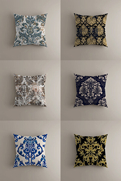 LadiesHome Set de huse de pernă cu model clasic de lux – 6 huse de pernă deco...