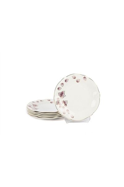 Mikasa Moor Plum 6-Piece White Cake Plate 21cm