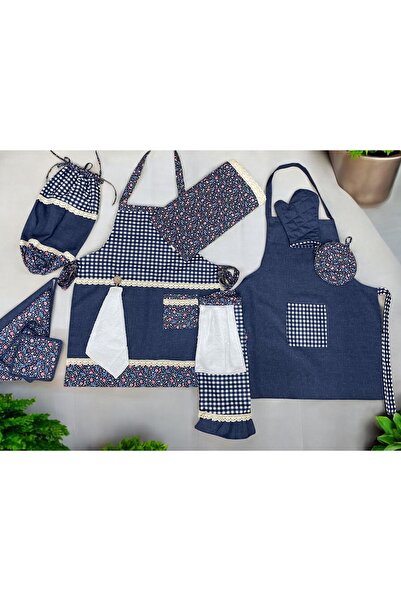 DESİGNBYASYAA 11 Parça Çift Kombinli Leke Tutmaz Havlulu Masa Örtülü Mutfak Ö...