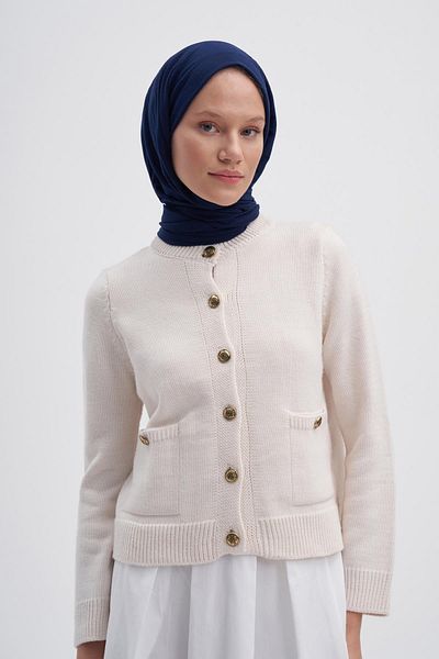 carell Organic Wrinkled Shawl Dark Navy