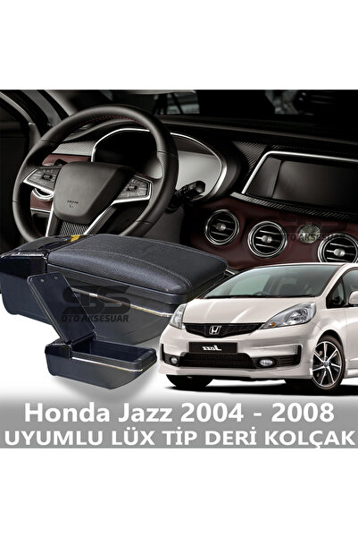 STS Oto Aksesuar Honda Jazz 2004 - 2008 Uyumlu Premium  Deri Kol Dayama Kolça...