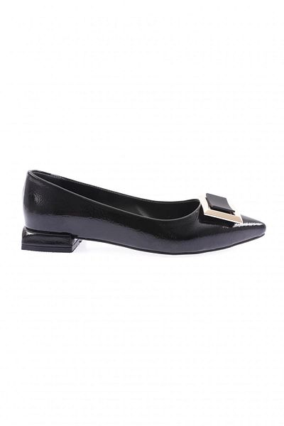 DGN 2802-23y Women's Pointed Toe Ballet Shoes with Square Buckle