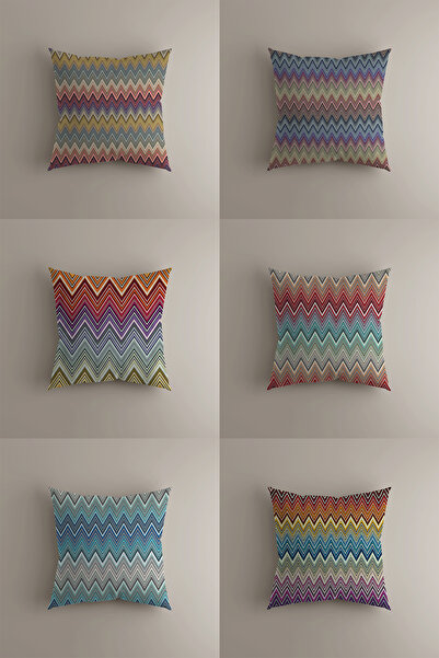 LadiesHome Zigzag Sa deznom 6-dijelni set 43x43cm dvostrani Štampano Navlaka ...