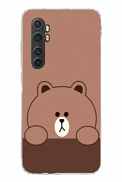 TechTree Xiaomi Mi Note 10 Lite Uyumlu Kahverengi Ayı Tasarımlı Şeffaf Siliko...