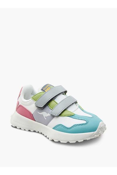 Kangaroos Girl's Colourblock Sneakers with Hook and Loop Closure