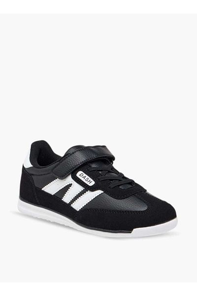 Dash Panelled Sneakers with Hook and Loop Closure