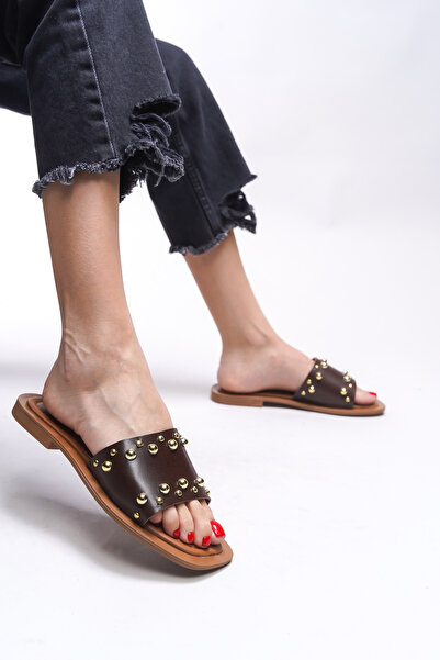 Riccon Дамски чехли Liblaema - Естествена кожа, Кафяви, 00120766