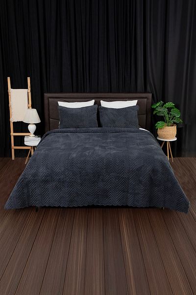 FAVORA Liena Wellsoft Double-Sided 4-Season Double Bedspread - Anthracite