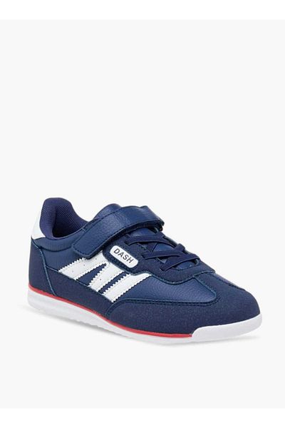 Dash Panelled Sneakers with Hook and Loop Closure
