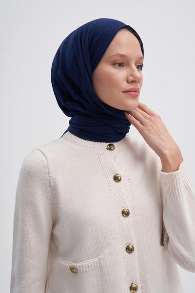 carell Organic Wrinkled Shawl Dark Navy