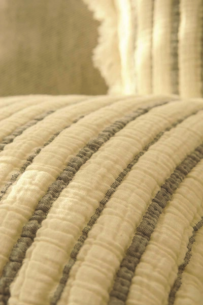 Pilloveland 2-Piece Muslin Throw Pillow Cover - 100% Cotton - 3 Layers Muslin - Stripe