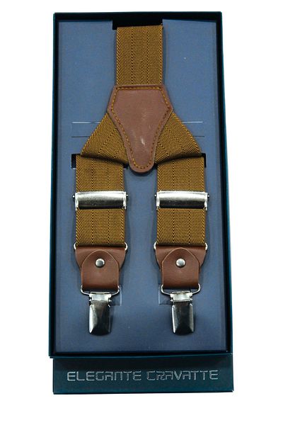Elegante Cravatte Мъжки златисти гащеризони с тиранти