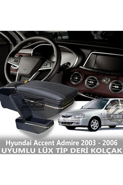 STS Oto Aksesuar Hyundai Accent Admire 2003 - 2006 Uyumlu Premium  Deri Kol D...
