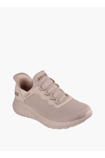 SKECHERS Women's Textured Slip-On Sports Shoes with Lace Detail -BOBS SQUAD CHAOS