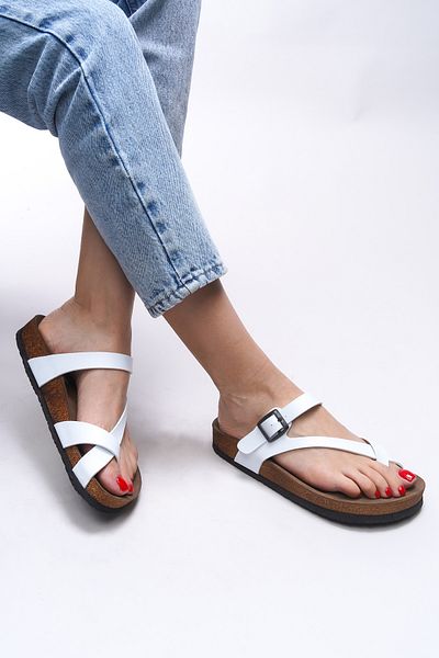 Riccon Flip-flops albi pentru damă - Ysemlar 0012593