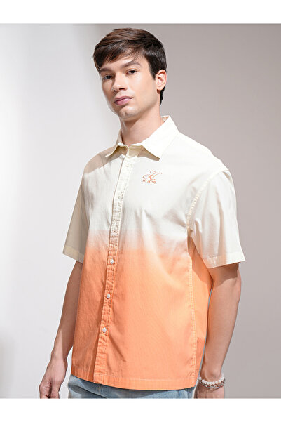 Highlander By Styli Color Block Oversized Collared Shirt