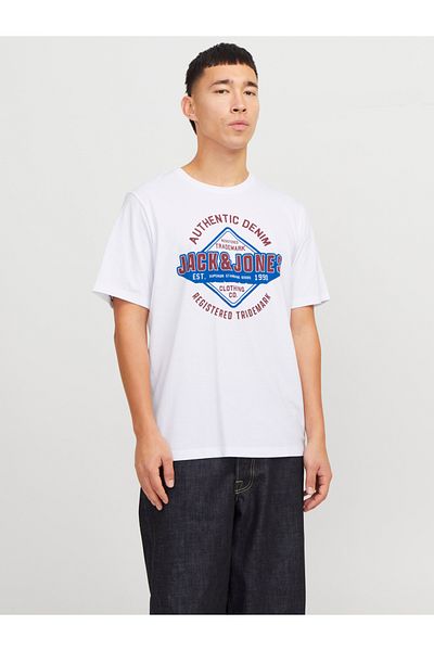 Jack & Jones Logo Print Round Neck T-Shirt