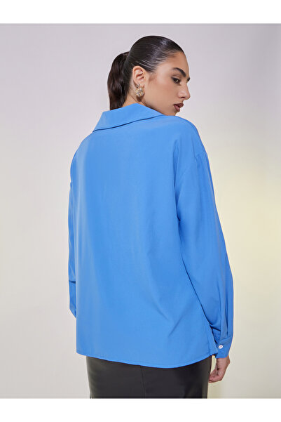 Take Two By Styli Solid Tie-Up Detail Relaxed Fit Shirt