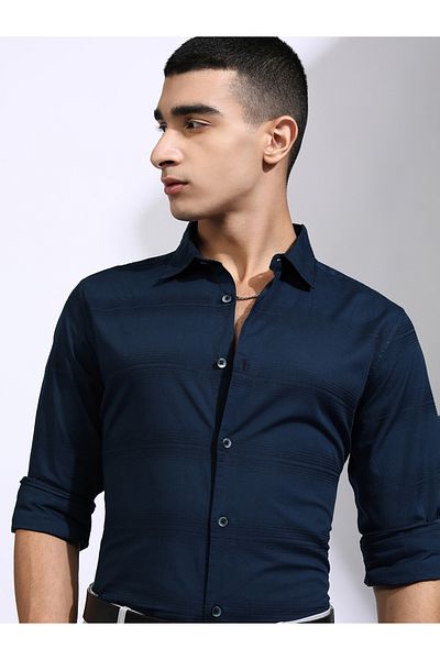 Highlander By Styli Striped Slim Fit Collared Shirt