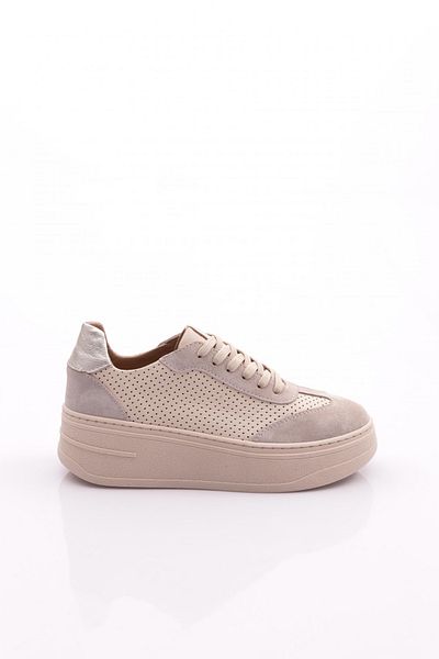 DGN Γυναικεία παπούτσια Sneaker με κορδόνια εκρού 587132678