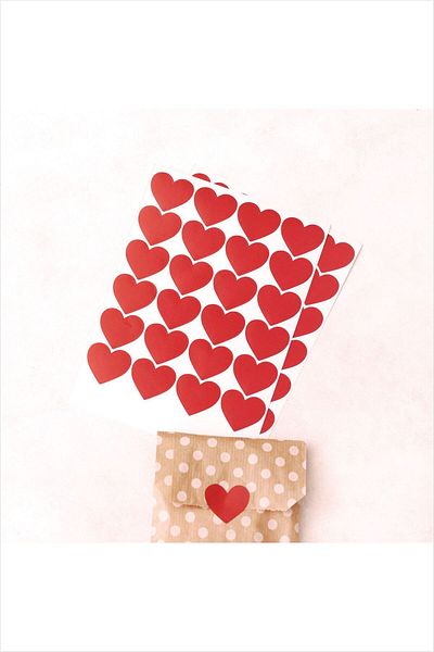 Piksel Grafik Red Heart Sticker - 100 Pieces 2 cm Heart Decoration, Gift, Packaging Sticker