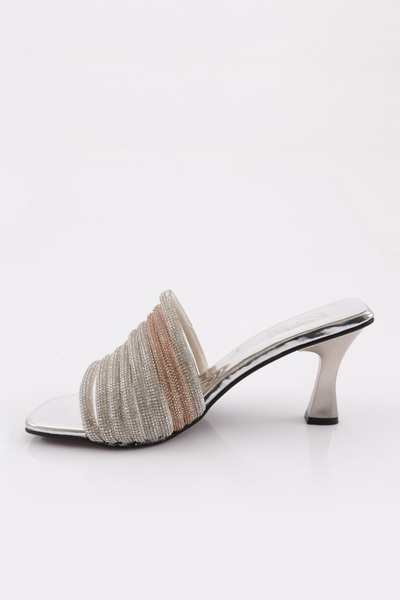 DGN Жіночі тапочки з кам'яною смужкою, срібне дзеркало 352112182674