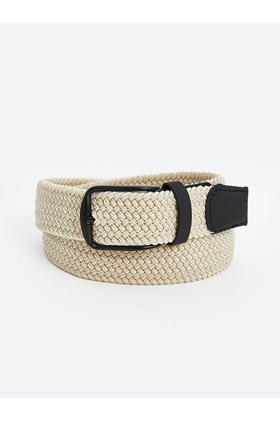LC Waikiki LCW ACCESSORIES Μαύρη Ψάθινη Ανδρική Ζώνη 2 Τεμαχίων