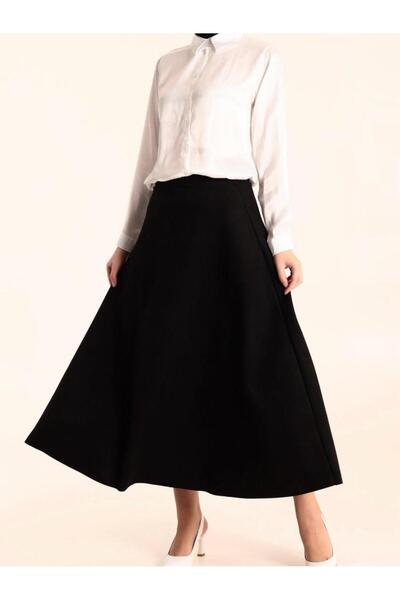 MODA UGS Ελαφρύ ύφασμα λύκρα σουέτ ψηλόμεση μακριά φούστα 0096