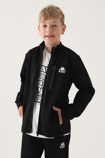 Kappa 7-16 Years Old Boy's Cardigan -Black-
