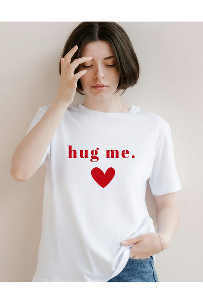 AEMİ Unisex Oversize kroj Pamuk T-shirt 100% okrugla kragna Bela Osnovni