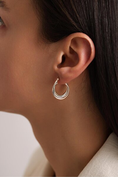 Tufanlar Kuyumculuk 14 Ayar Üç Renkli Sarmal Halka Altın Küpe