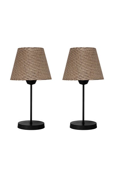 AG LightDesign Khaki Lampshade - Modern Stylish Living Room Table Lamp Set of 2