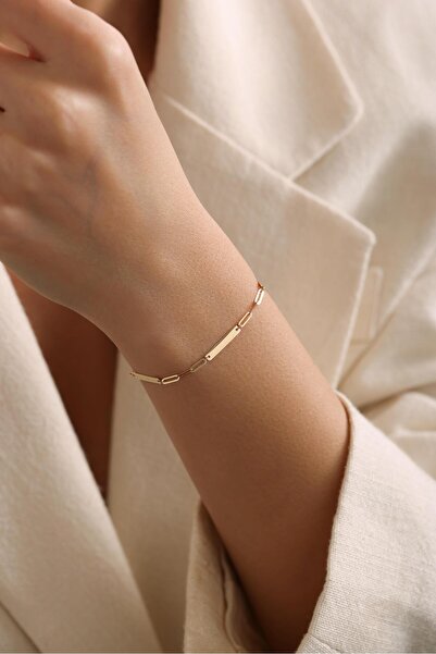 Tufanlar Kuyumculuk 14 Ayar Pullu Plaka Altın Bileklik