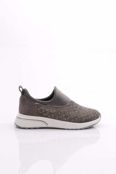 DGN Iron Stone Gray Suede White Women's Sneakers - 51535105