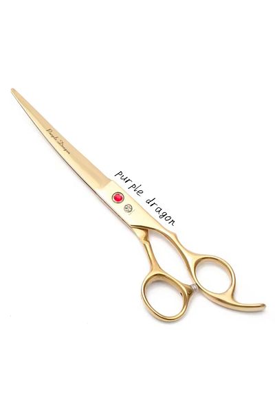 purple dragon 7.0 Inch Professional Cat Hairdresser Scissors Set - Stainless Japanese Steel