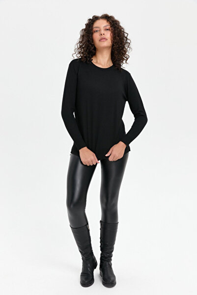 Desen Pulover pentru femei Zero Guler Side cu fantă DSN24K24358