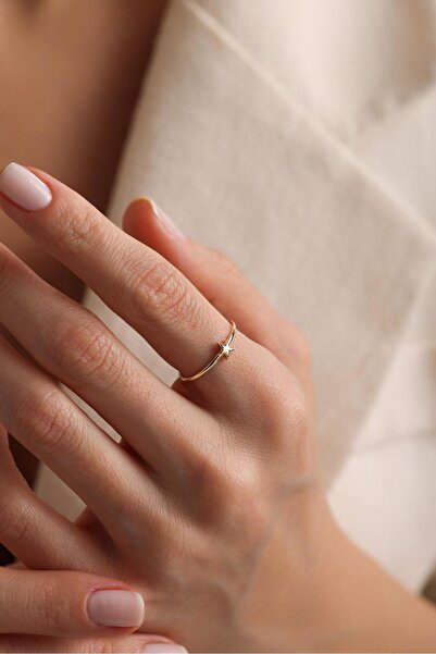 Tufanlar Kuyumculuk 14 Ayar Minimal Yıldız Altın Yüzük