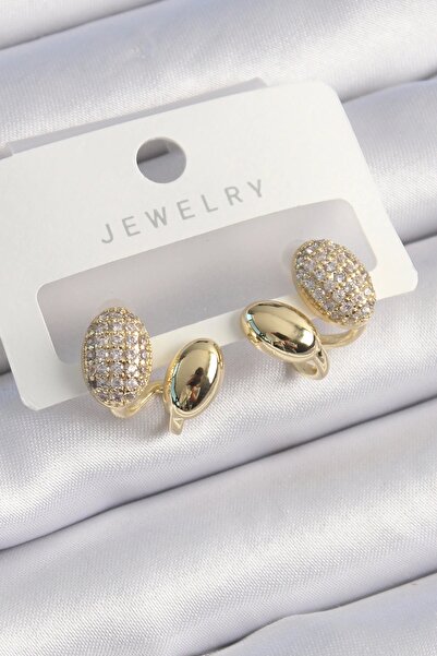 shopwave Brass Gold Color Zircon Stone Women's Earrings