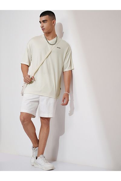 Highlander By Styli Solid Embroidered V-Neck Oversized T-Shirt