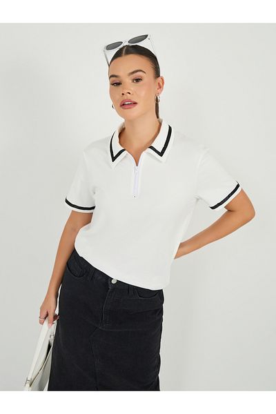 Styli Regular Fit Striped Trims Polo T-Shirt