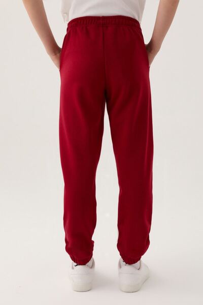 Kappa 7-16 Years Unisex Children's Sweatpants -Burgundy-