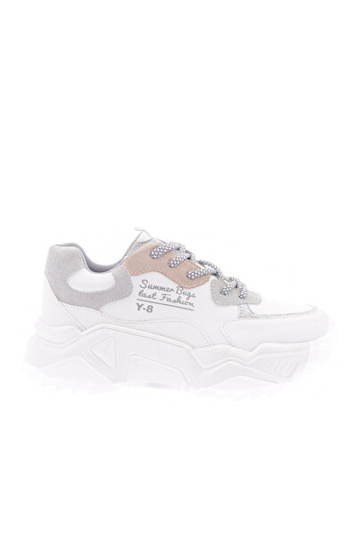 DGN 65131-22y Women's Mega Thick Sole Front Face Glitter Detailed Sneakers Shoes