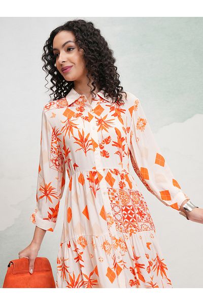 Vishudh By Styli All Over Printed A-Line Knee Length Dress