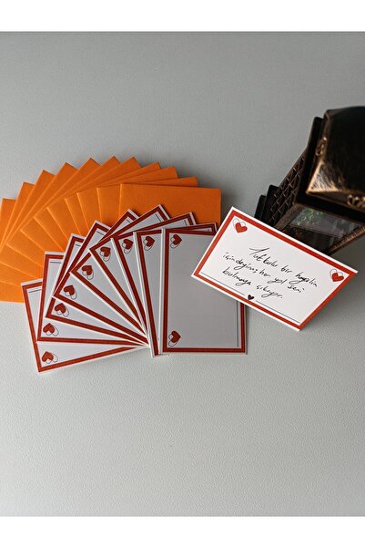 namaviga notebook Kalpli Not Kartı Seti 10'lu Mini Not Zarfı (9x7) ile Birlikte