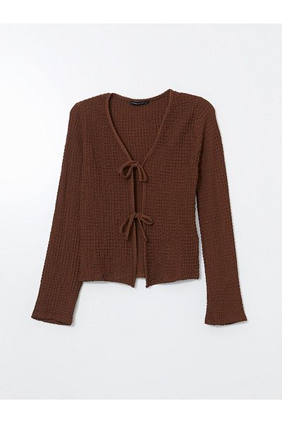 LC Waikiki V-Neck Textured Women's Cardigan