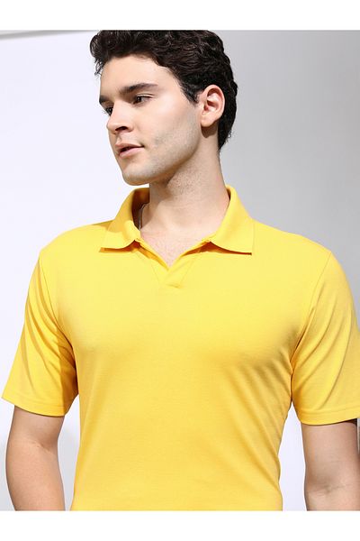 Highlander By Styli Solid Regular Fit Polo Neck T-Shirt