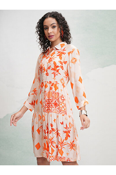 Vishudh By Styli All Over Printed A-Line Knee Length Dress