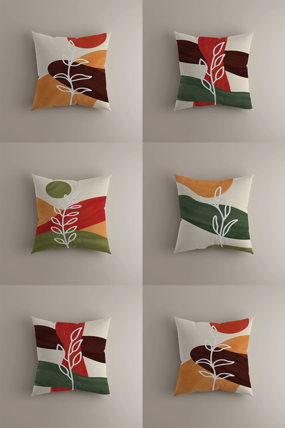 LadiesHome Set de 6 huse de pernă boeme - model minimalist modern, decorativ ...