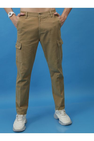 Highlander By Styli Mid Rise Tapered Fit Cargo Trousers
