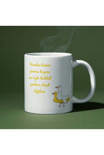 rk tasarım Kendini Benim Yerime Koyma Yazılı Eğlenceli Özel Tasarım Baskılı K...
